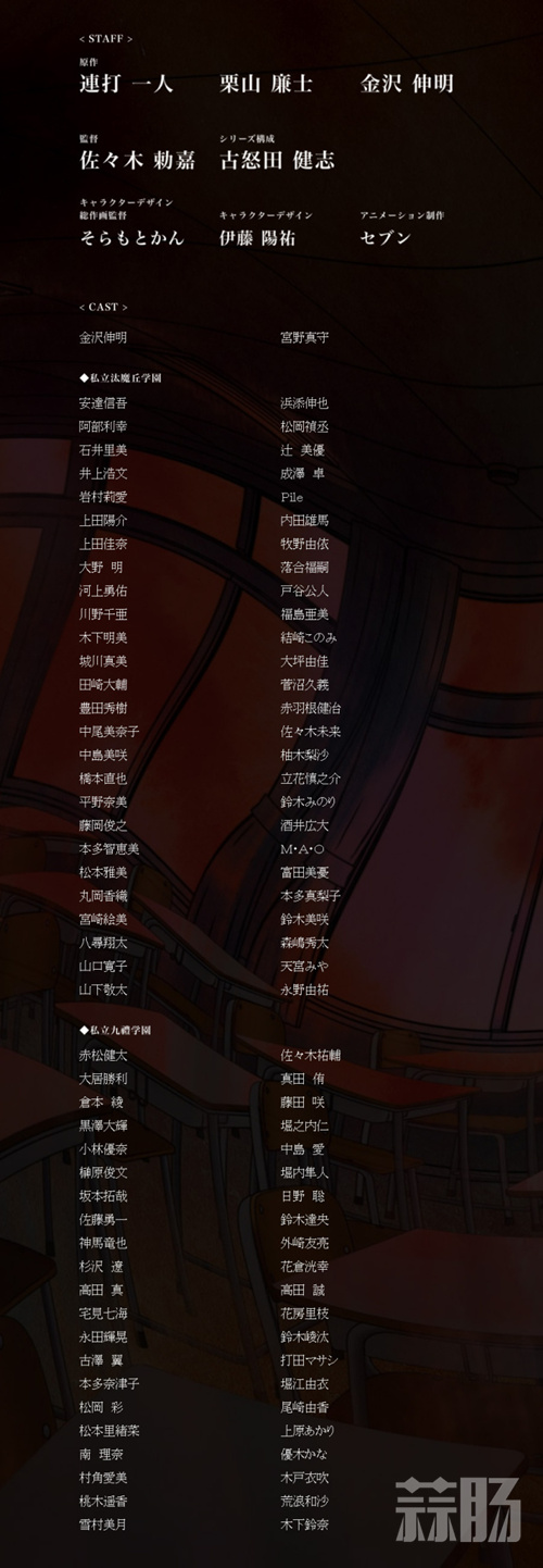 金澤伸明小說改編動畫《國王游戲》全48名CAST公開 10月放送！