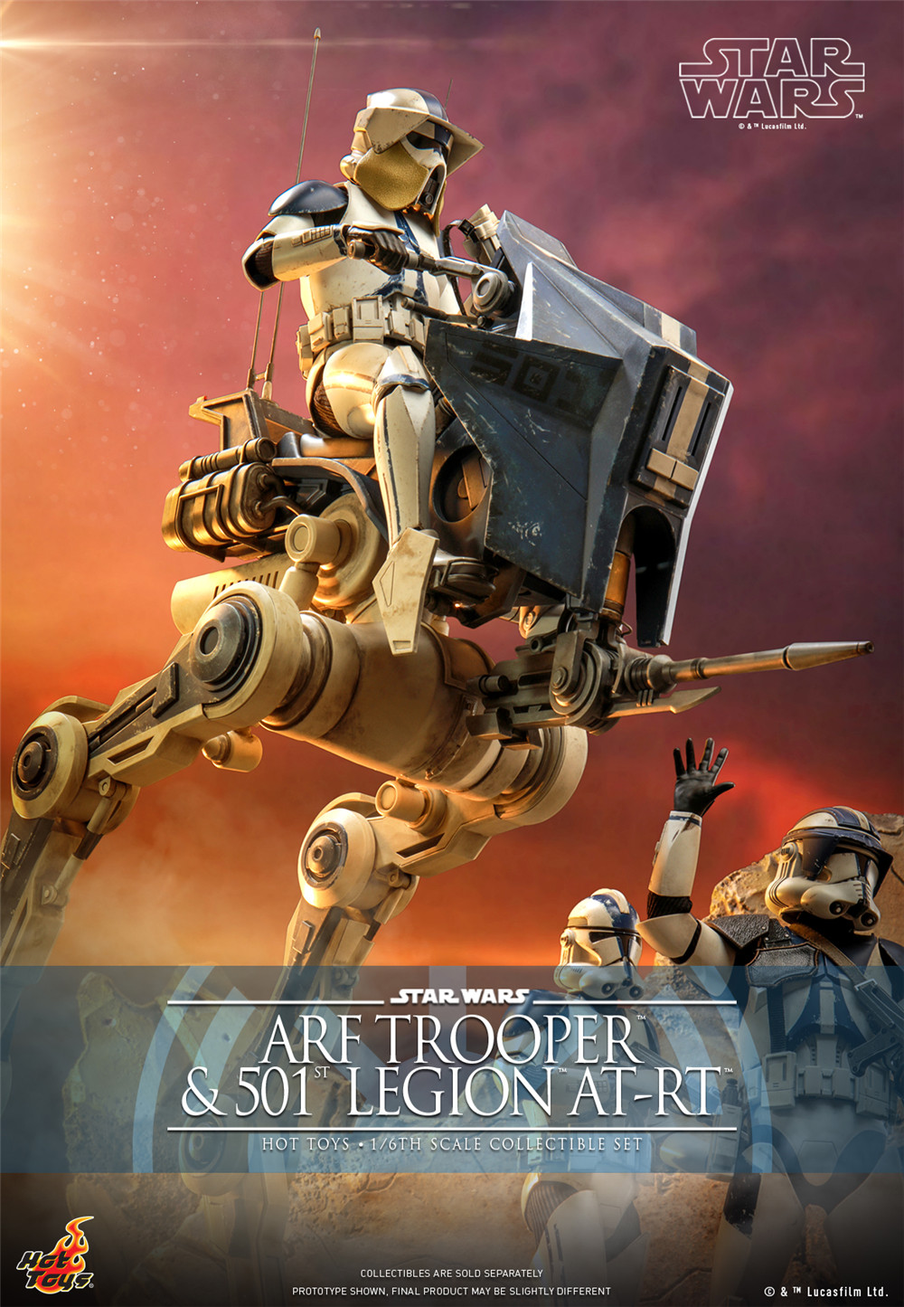 Hot Toys發布《星球大戰：克隆人戰爭》先進偵察部隊士兵 & 501軍團AT-RT 1:6套裝